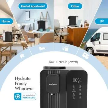 Ecoviva MATE4 UV Countertop Reverse Osmosis Water Filter System, 4 Temperature Options, 7 Stages Ins...