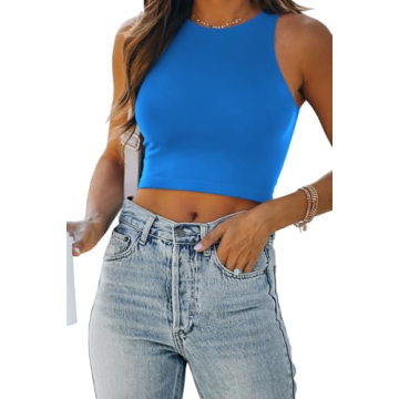Stylish & Comfortable EFAN Women's Sleeveless High Neck Crop Tops