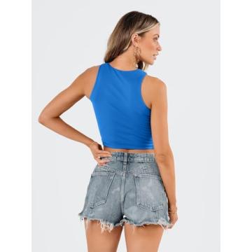 EFAN Women's Sexy Sleeveless High Neck Crop Top