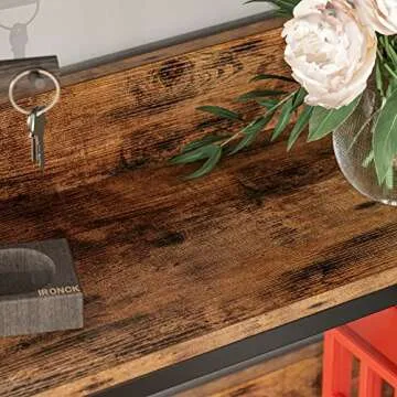 IRONCK Industrial Bookshelves 5 Tiers Corner Bookcases with Baffles Etagere Shelf Storage Rack with Metal Frame for Living Room Home Office