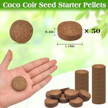 ZeeDix 50pcs Coco Coir Pellets Organic Potting Soil