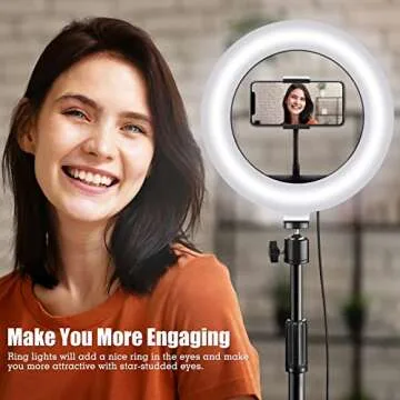 RIEOMN Selfie Ring Light with 10'' Stand for All Needs