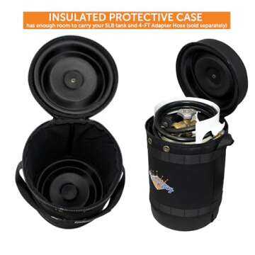 Flame King Gas Hauler for 5LB Propane Tank - Insulated Protective Carry Case for Camping and Outdoor Adventures