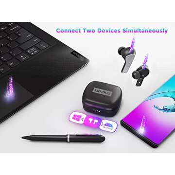 Lenovo Smart True Wireless Earbuds - Smart Switch Fast Pair - Active Noise Cancelling Earphones with...