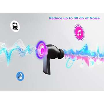 Lenovo Smart True Wireless Earbuds - Smart Switch Fast Pair - Active Noise Cancelling Earphones with Wireless Charging Case - 28 Hrs Playtime Headphones - 6 Built-in Mics - Bluetooth - Black