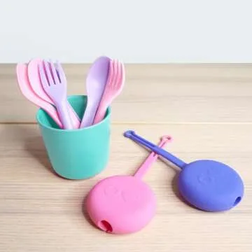 Omie OmieBox Utensil Refill Pack for OmiePod - Matches Bubble Pink or Lilac Purple OmieBox Utensil Set with Case - Reusable, Travel, Lunch Boxes - 6 pieces total (3 spoons + 3 forks) PODS NOT INCLUDED
