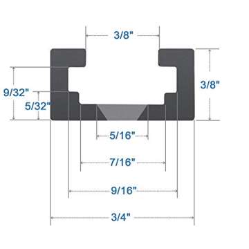 Hot Favorable Aluminum 48" T-Track for Woodworking –Double Cut Profile Universal with Predrilled Mounting Holes -Woodworking and Clamps-Fine Sandblast Black Anodized 2PK