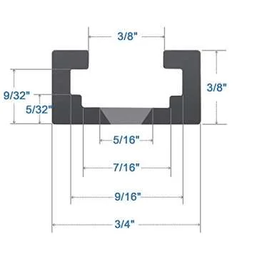 Hot Favorable Aluminum 48" T-Track for Woodworking –Double Cut Profile Universal with Predrilled Mounting Holes -Woodworking and Clamps-Fine Sandblast Black Anodized 2PK
