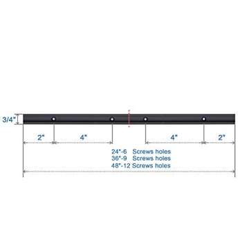 Hot Favorable Aluminum 48" T-Track for Woodworking –Double Cut Profile Universal with Predrilled Mounting Holes -Woodworking and Clamps-Fine Sandblast Black Anodized 2PK