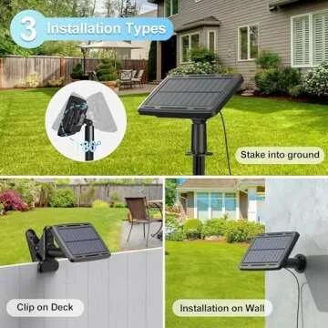 Quntis 56FT Solar String Lights for Outside, USB C & Solar Powered Outdoor Lights with Remote, Waterproof & 4 Light Modes Hanging Solar Lights with 25+2 Shatterproof LED Bulbs for Backyard Patio