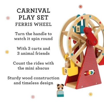 Petit Collage Ferris Wheel Wooden Toy for Kids Ages 3+