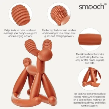 Smooch Amber Infused Rocking Baby Teething Toy for 0-18 Months.