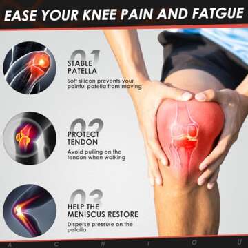 Achiou Patella Knee Strap for Pain Relief & Support