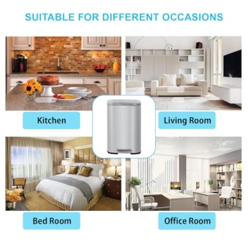 Stainless Steel Kitchen Trash Can with Foot Pedal