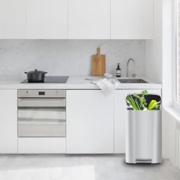Stainless Steel Kitchen Trash Can with Foot Pedal