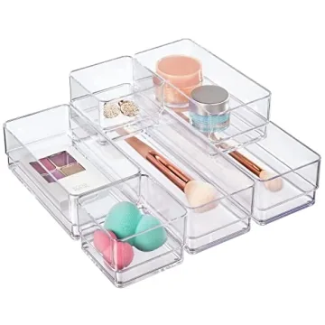 STORi SimpleSort Drawer Organizer Bins 6 pc Set, Multi-size, Bathroom Organizers and Storage, Makeup...
