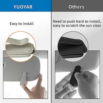 Yuoyar 2 Packs Magnetic Sunglass Holder for Car Visor - Universal Sunglasses Clip for Different Size Eyeglasses - Convenient Interior Car Accessories (2, Grey)