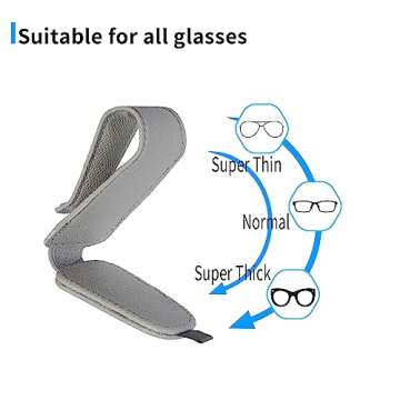 Yuoyar 2 Packs Magnetic Sunglass Holder for Car Visor - Universal Sunglasses Clip for Different Size Eyeglasses - Convenient Interior Car Accessories (2, Grey)