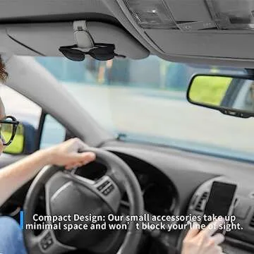 Yuoyar 2 Packs Magnetic Sunglass Holder for Car Visor - Universal Sunglasses Clip for Different Size Eyeglasses - Convenient Interior Car Accessories (2, Grey)