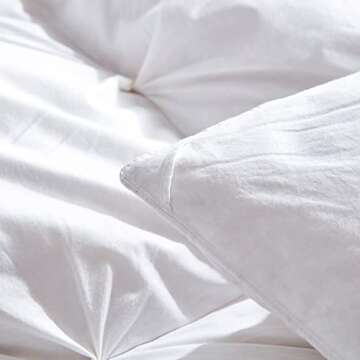 URBANLIFE Pinch Pleat Down Comforter King White - Goose Down and Feather Comforter Duvet Insert 106x90 inches，1200TC 100% Cotton Fabric 750+ Fill Power with 8 Tabs