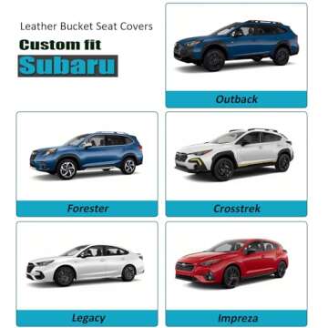 GIANT PANDA Front Car Seat Covers Custom Fit Subaru, Leather Bucket Seat Protectors