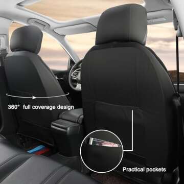 GIANT PANDA Front Car Seat Covers Custom Fit Subaru, Leather Bucket Seat Protectors