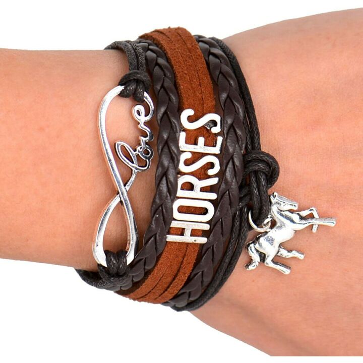 Infinity Horse Love Leather Wrap Bracelet