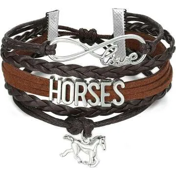 Infinity Horse Love Leather Wrap Bracelet