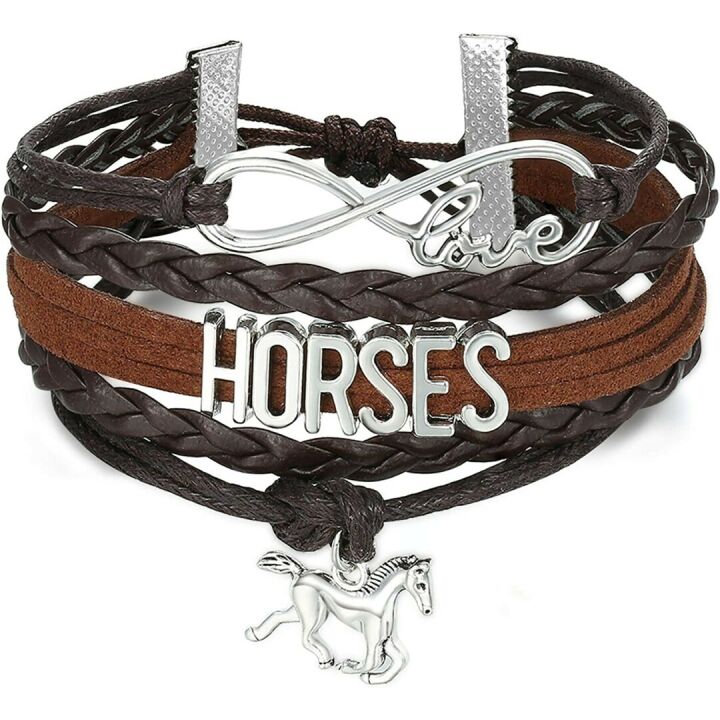 Infinity Horse Love Leather Wrap Bracelet