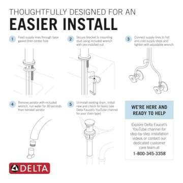 Delta Arvo Matte Black Bathroom Faucet - Stylish & Efficient