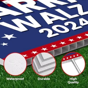 Harris Walz 2024 Double Sided Yard Sign - 24x18