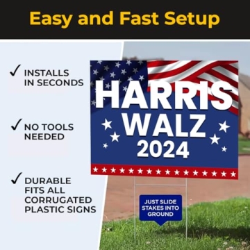 Harris Walz 2024 Double Sided Yard Sign - 24x18