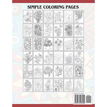 Flowers for Beginners: Adult Coloring Book with Fun, Easy, and Relaxing Coloring Pages | Featuring 4...