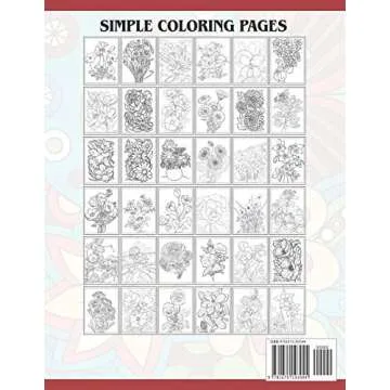 Flowers for Beginners: Adult Coloring Book with Fun, Easy, and Relaxing Coloring Pages | Featuring 4...