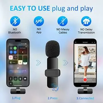 Dual Wireless Lavalier USB Mic for iPhone & Android