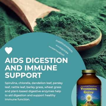 HealthForce SuperFoods Vitamineral Green - Mineral Supplement for Immune & Thyroid Support - Green Powder Supplement with Ingredients from The Land - Gluten-Free & Vegan - 300 Grams