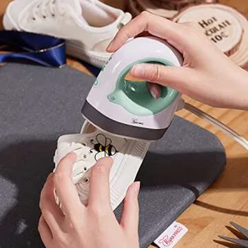 PowerPress Mini Heat Press Machine, Portable Heat Press Easy for T-Shirts, Shoes, Hats, Small Iron-on Vinyl Projects (Mint Green)