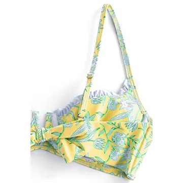 Stylish ZAFUL Women's Floral High Cut Bikini Set