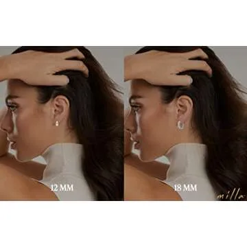 MILLA 14k Gold Plated Huggie Earrings Set - Hypoallergenic 12mm Lightweight Y2K Preppy Ear Huggers