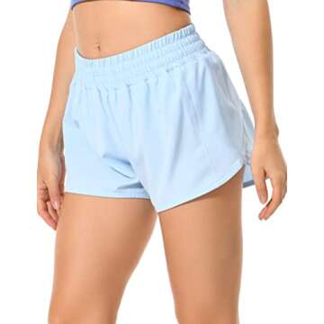 Colorfulkoala Women's High Waisted Athletic Workout Running Shorts Quick Drying with Mesh Liner 4" (...