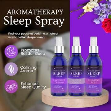 Pillow Sleep Spray Mist for Deep Sleep | Help Stress & Anxiety Relief Aid | (Pack of 3) Calming Lave...