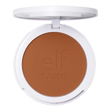 e.l.f. Camo Powder Foundation, Lightweight, Primer-Infused Buildable & Long-Lasting Medium-to-Full C...