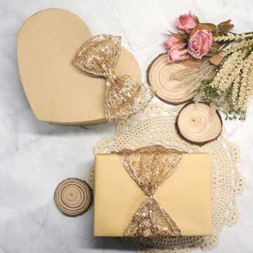 Elegant Champagne Gold Wired Ribbon for Crafting