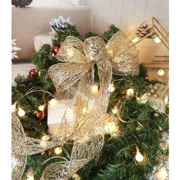 Elegant Champagne Gold Wired Ribbon for Crafting