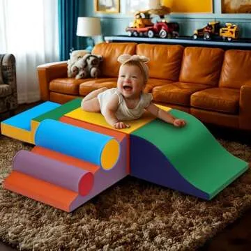 TOLEAD Toddler Foam Climbing Set Indoor - Kids Climb & Crawl Soft Activity Playset - Toddler Climber Gymnastics Equipment for Walking in Balance