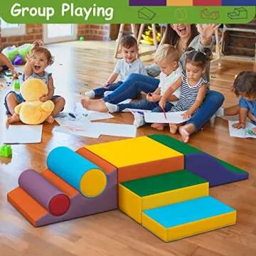 TOLEAD Toddler Foam Climbing Set Indoor - Kids Climb & Crawl Soft Activity Playset - Toddler Climber Gymnastics Equipment for Walking in Balance