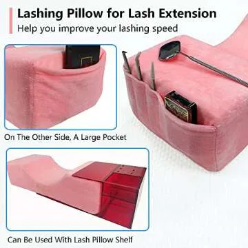 Puransen Lash Pillow for Lash Extensions - Soft Velvet Memory Foam for Comfort
