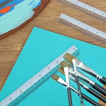 Aconnet 36 Pack Clear Flexible Ruler 12 Inch Plastic Ruler Shatter Resistant Straight Ruler Bendable Flexible Clear Ruler with Inches and Centimeters for Student Teacher School Office and Home Use