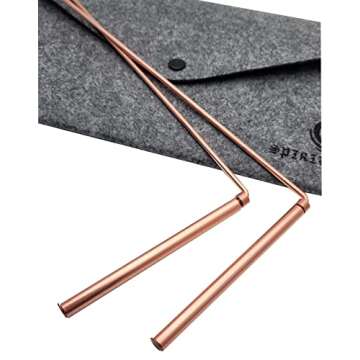Copper Dowsing Rods Kit - Witching Rods/2pcs + Dowsing Pendulum + Divination Mat - Water Rods,Witchi...