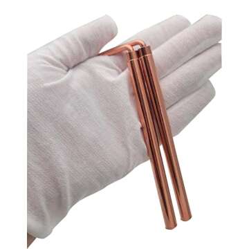 Copper Dowsing Rods Kit - Witching Rods/2pcs + Dowsing Pendulum + Divination Mat - Water Rods,Witching Sticks for Divining,Ghost Hunting,Gold,Spiritual,Yes/No Answers.